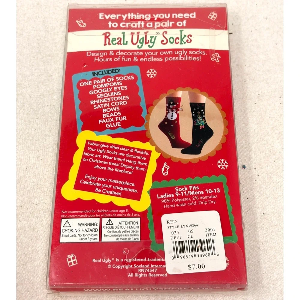 Real Ugly Socks Design Your Own Christmas Craft Kit Snowman Target Exclusive NOS